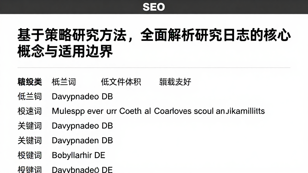 基于策略研究方法，全面解析研究日志的核心概念与适用边界