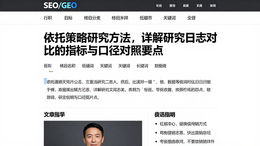 依托策略研究方法，详解研究日志对比的指标与口径对照要点